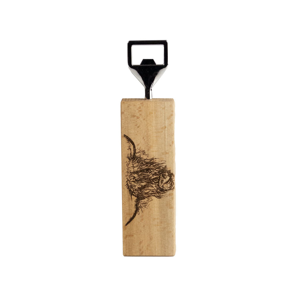 Highland Cow Beech Bottle Opener