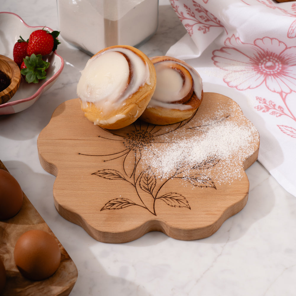 Flower Framed Beech Serving Board