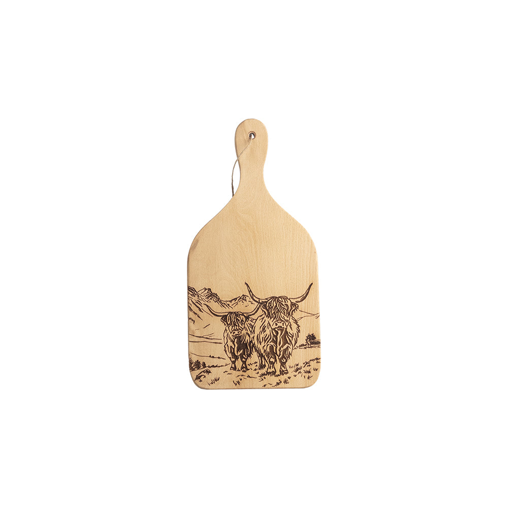 Scenic Highland Cow Beech Hanging Paddle - Small