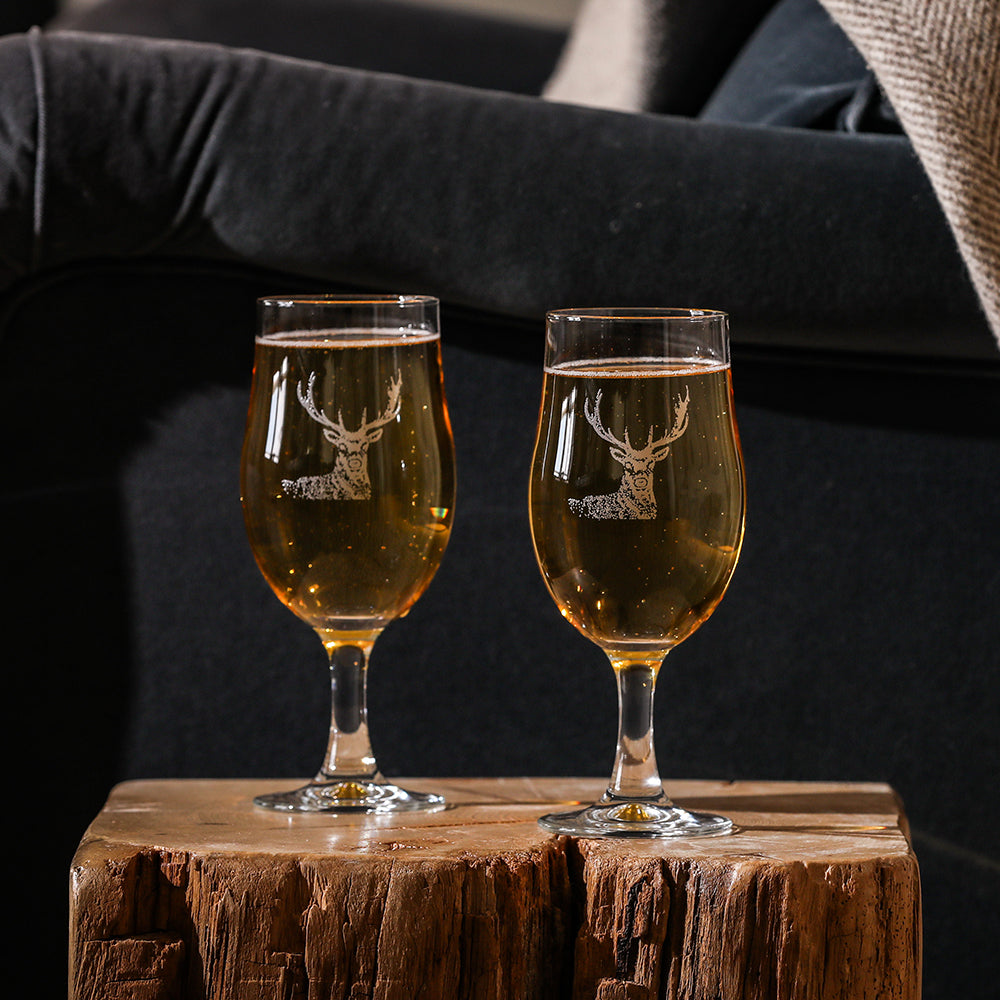 Stag Craft Beer Glasses - Set of 2