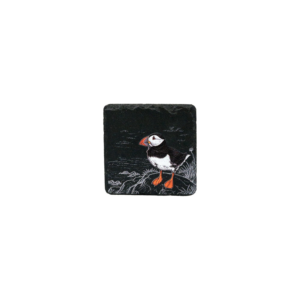 Puffin Single Slate Coaster