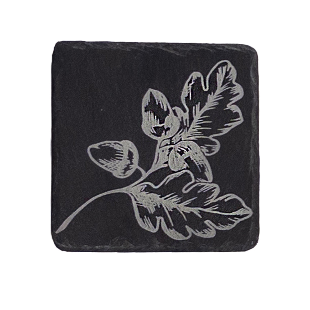 Autumn Acorns Single Slate Coaster