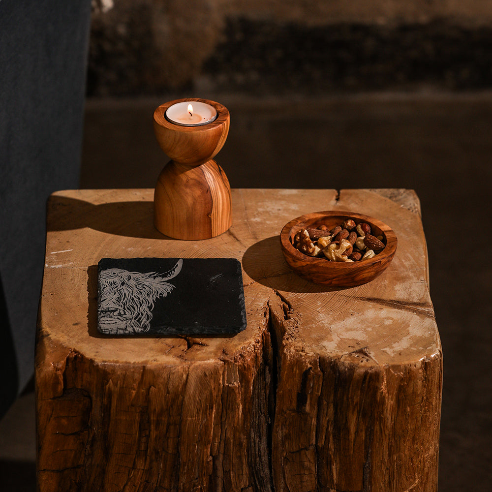 Highland Cow Single Slate Coaster
