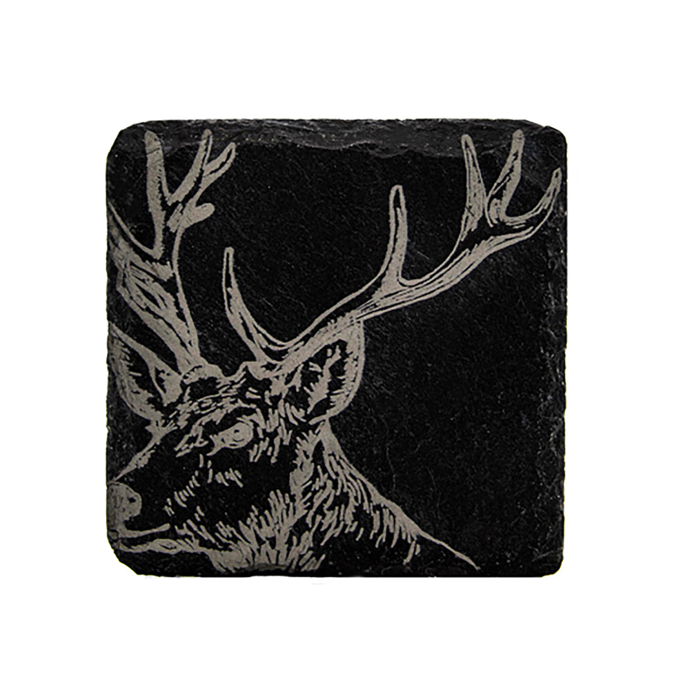 Stag Single Slate Coaster