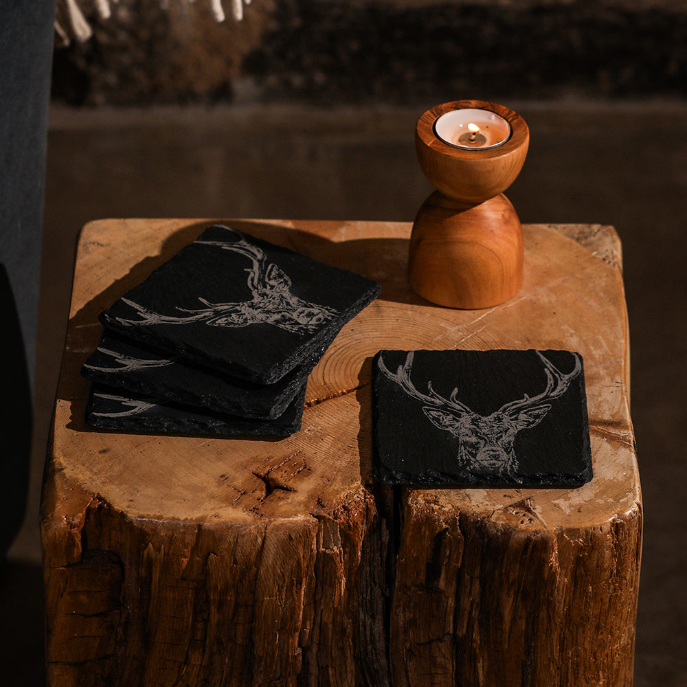 Stag Prince Slate Coasters - Set of 4