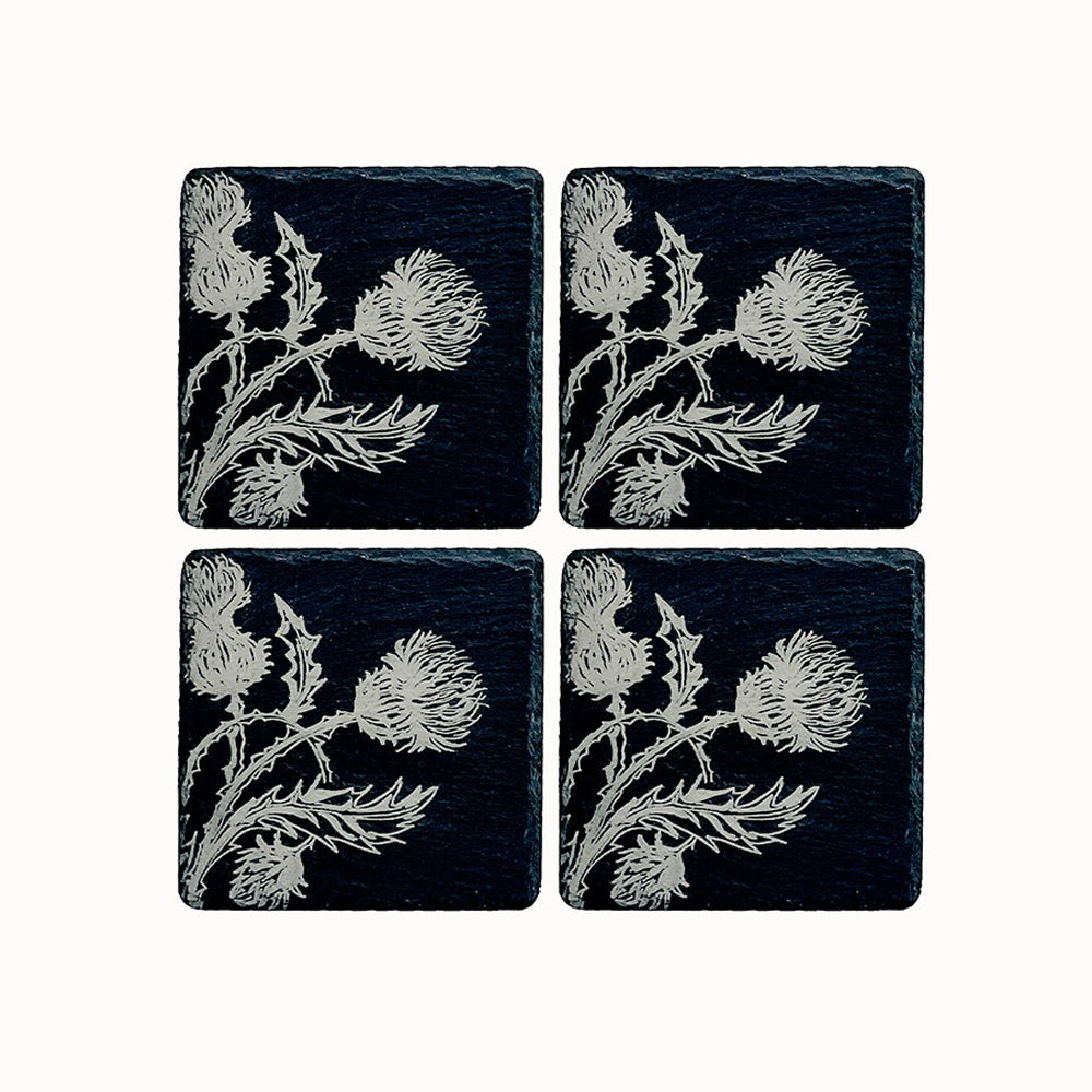 Thistle Trio Slate coasters - Set of 4