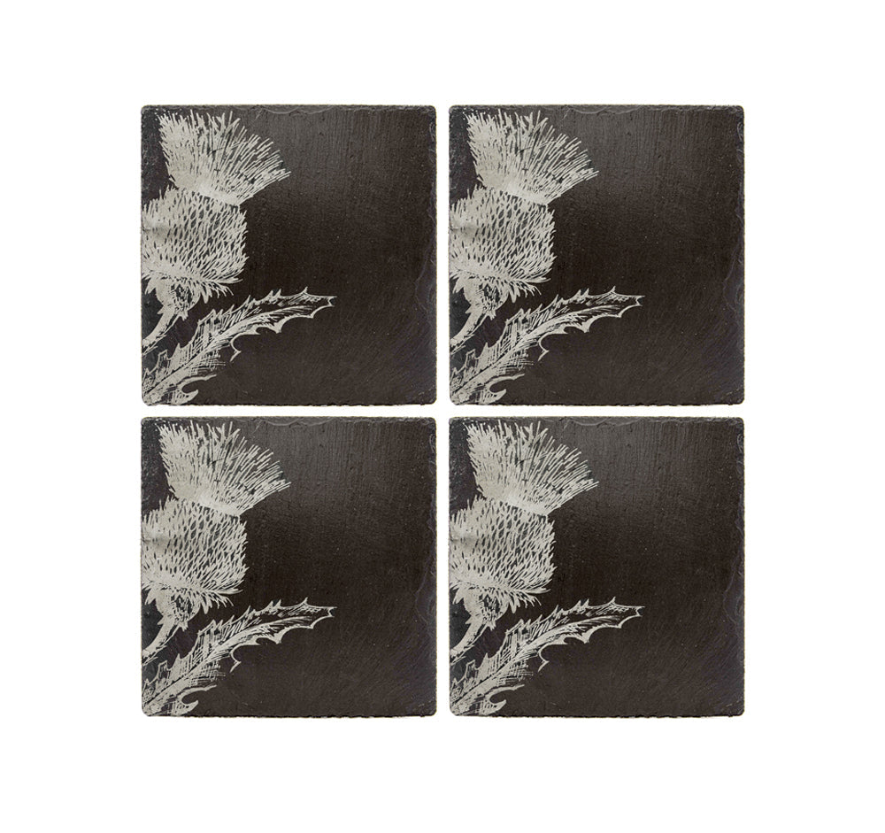 Thistle Slate Coasters - Set of 4