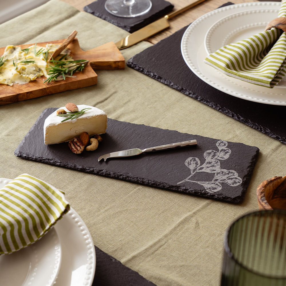 Flora Single Mini Slate Cheese Board & Knife Set