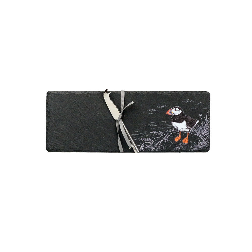 Puffin Mini Slate Cheese Board & Knife Set