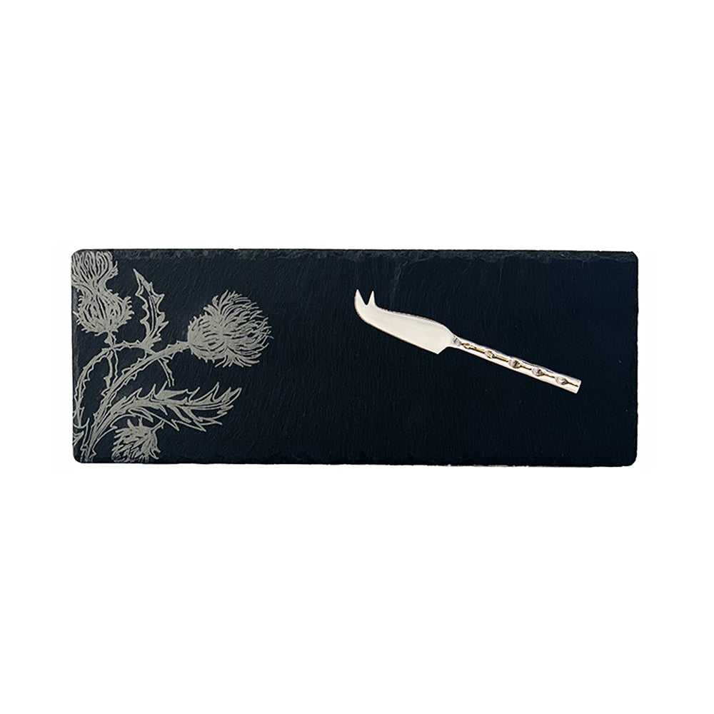 Thistle Trio Single Mini Slate Cheese Board & Knife Set