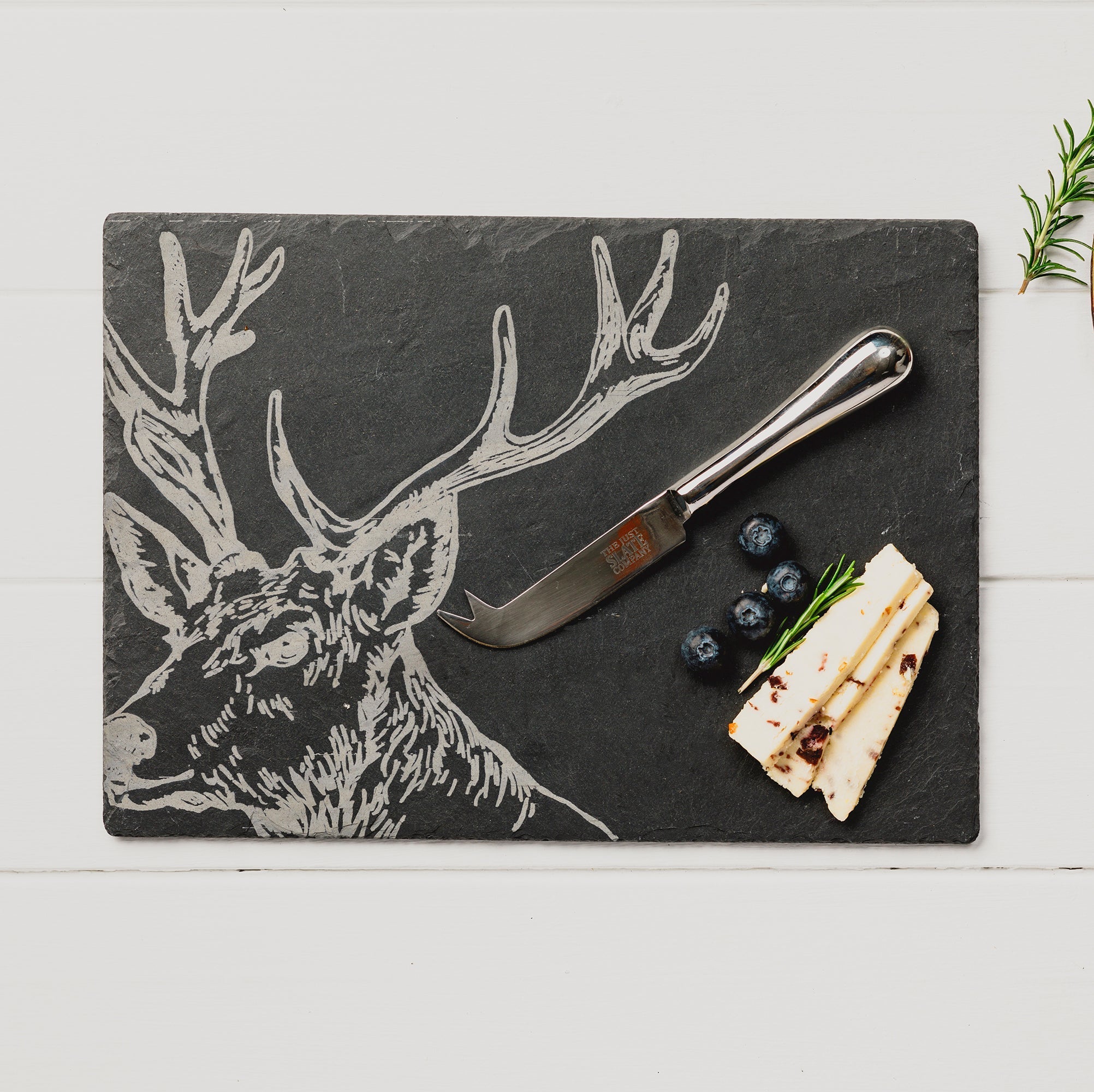Stag Slate Cheese Board & Knife Set