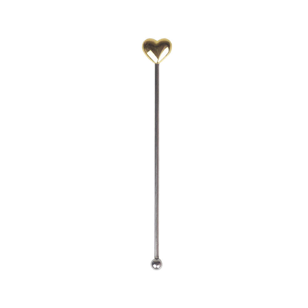 Gold Heart Drinks Stirrer