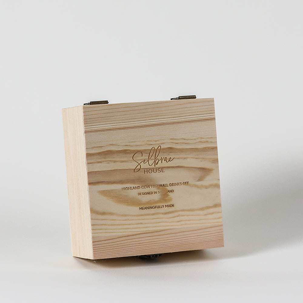 Highland Cow Highball Drinks Set