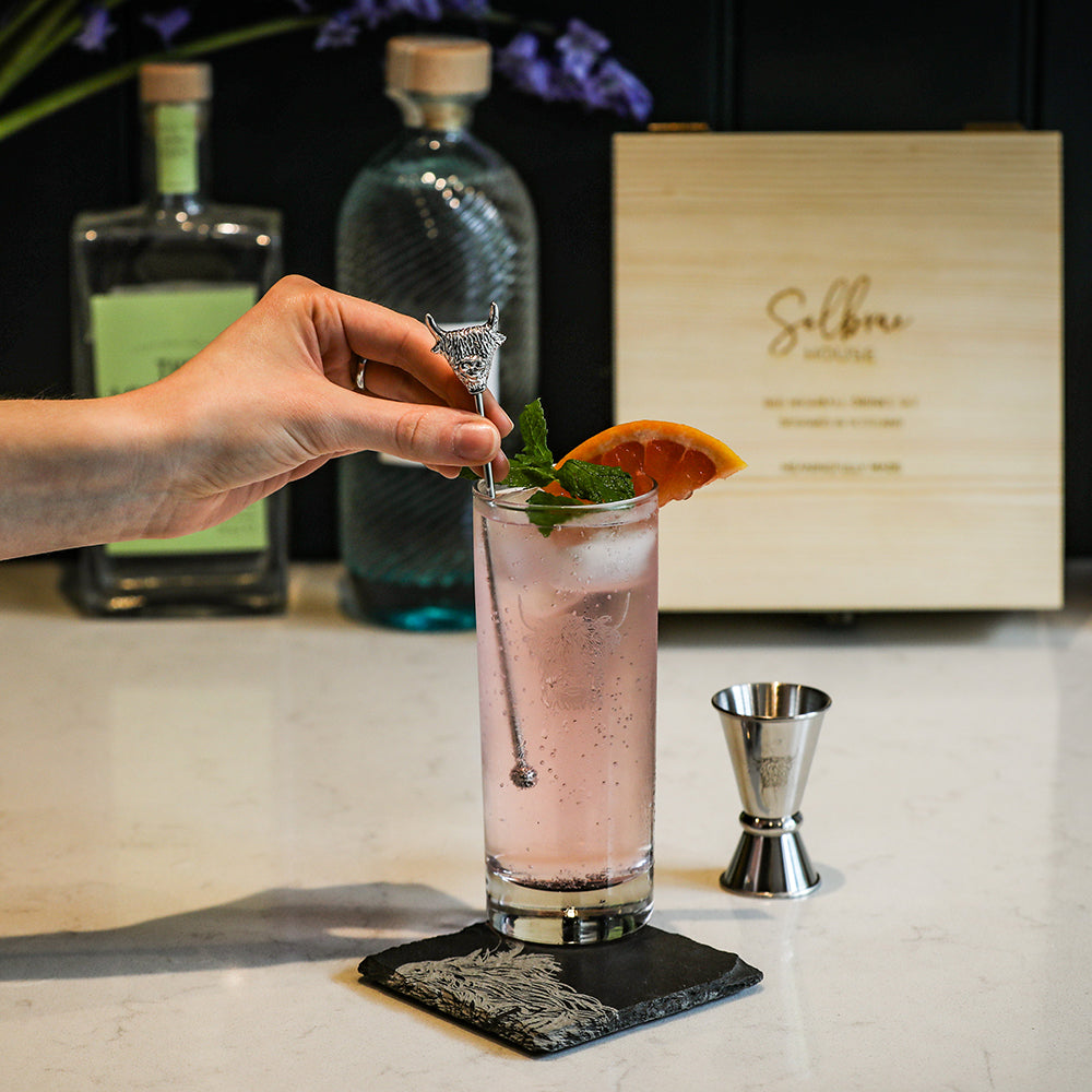 Highland Cow Highball Drinks Set