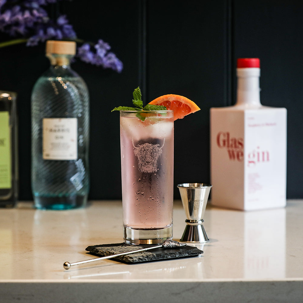 Highland Cow Highball Drinks Set