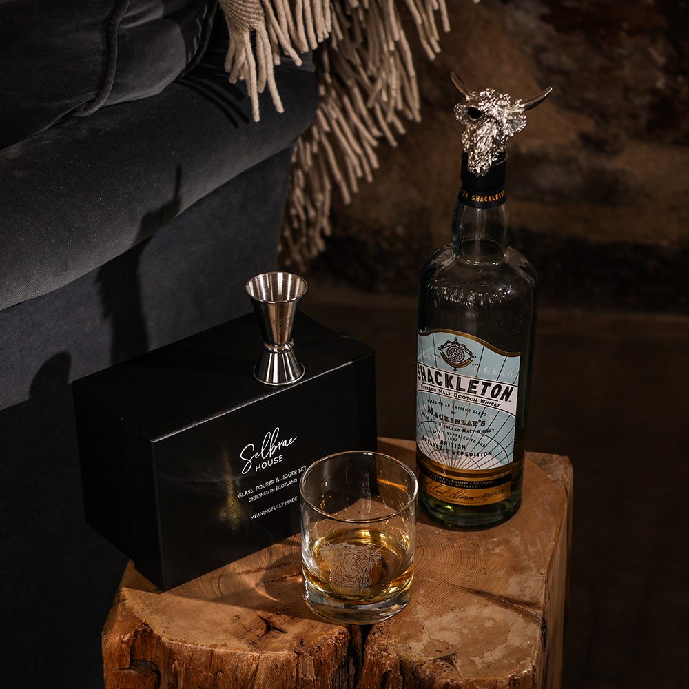 Highland Cow Glass, Pourer & Jigger Set