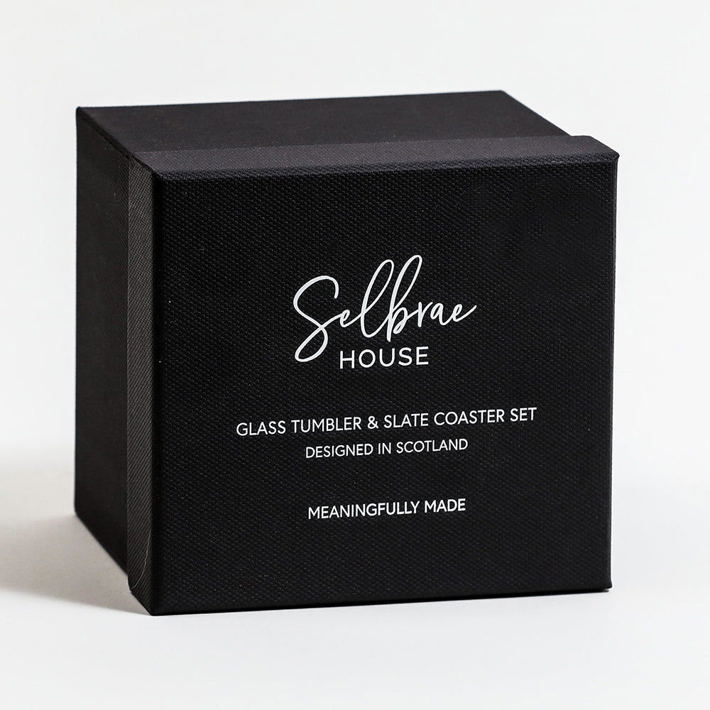 Pheasant Glass Tumbler & Slate Coaster Set