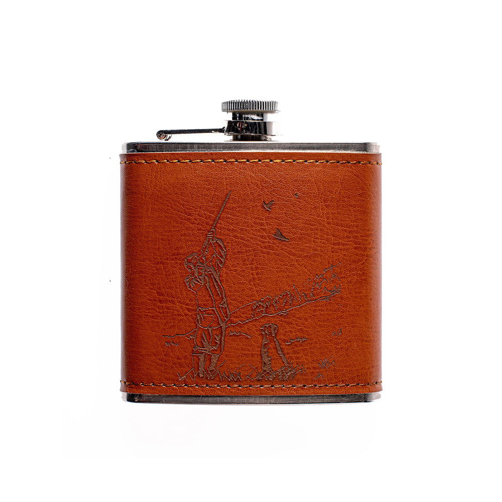 Shooting Leather Hip Flask