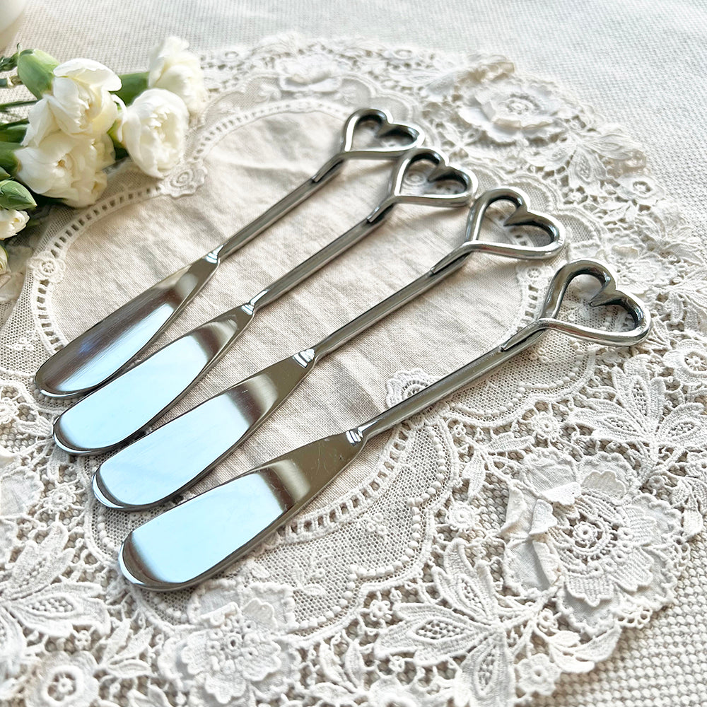 Love Heart Butter Knives - Set of 4
