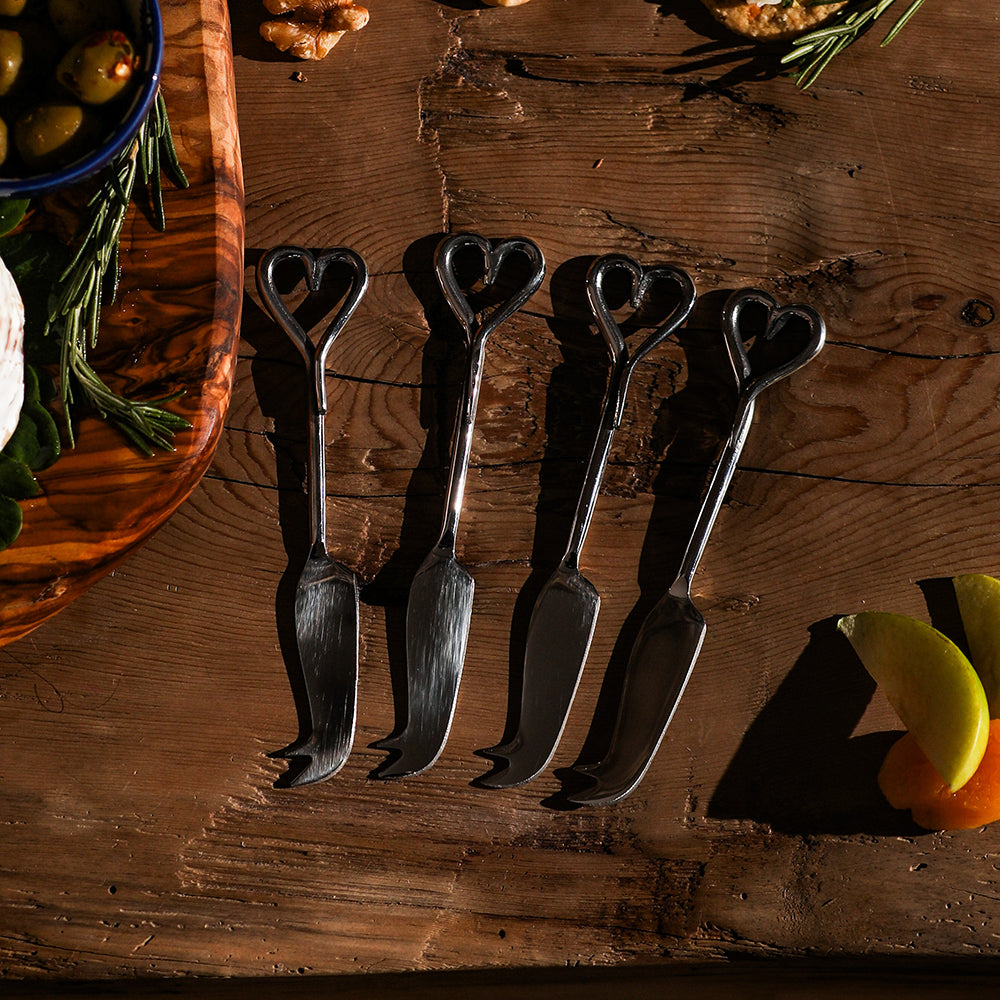 Love Heart Mini Cheese Knives - Set of 4