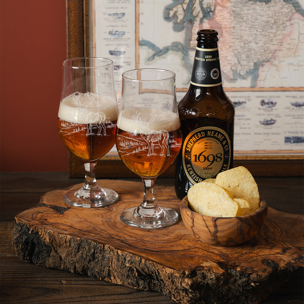 Scenic Stag Beer Glasses - Set of 2
