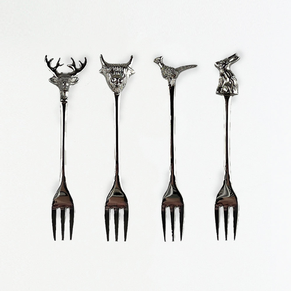 Country Animals Pastry Forks - Set of 4