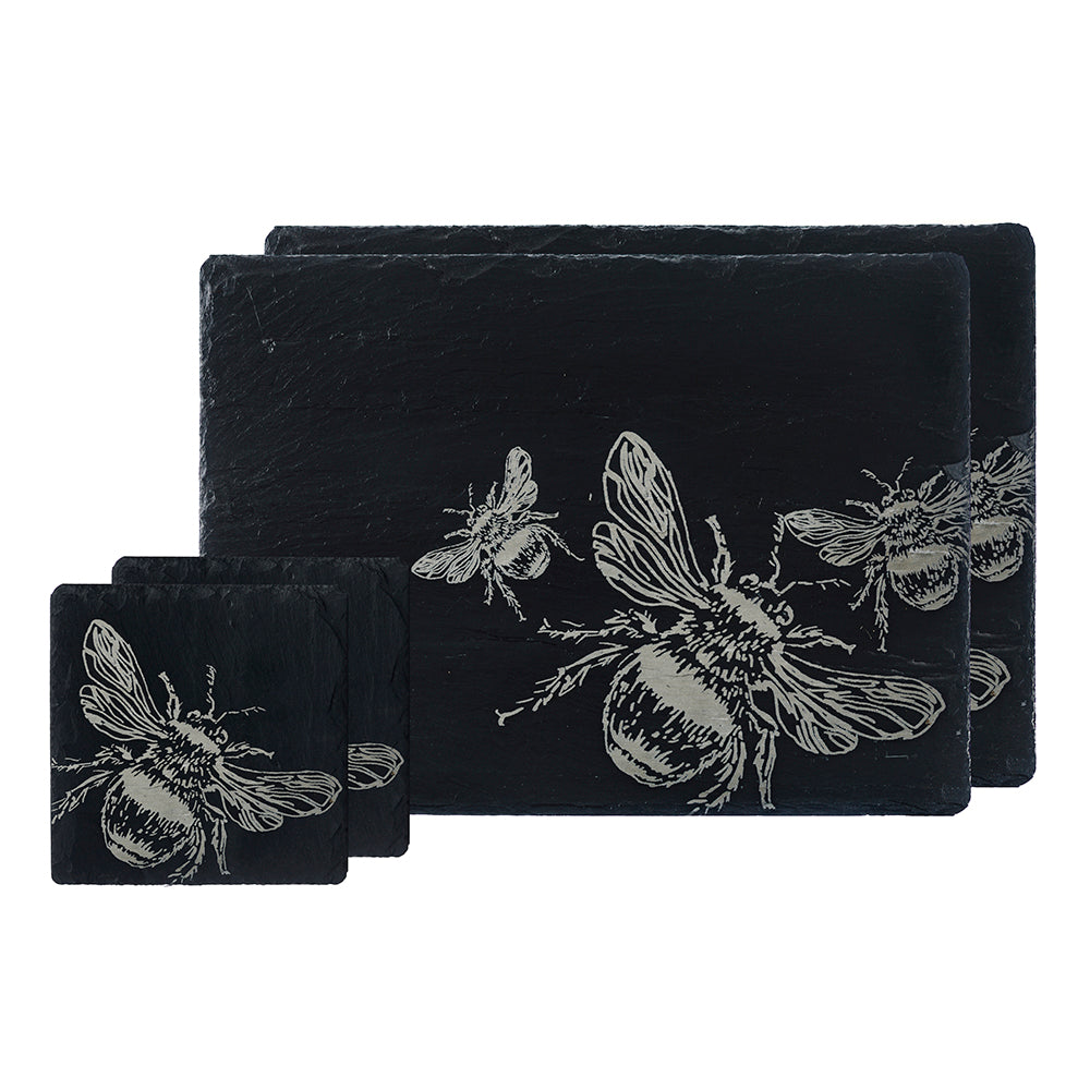 Bee Slate Coaster & Place Mat Set