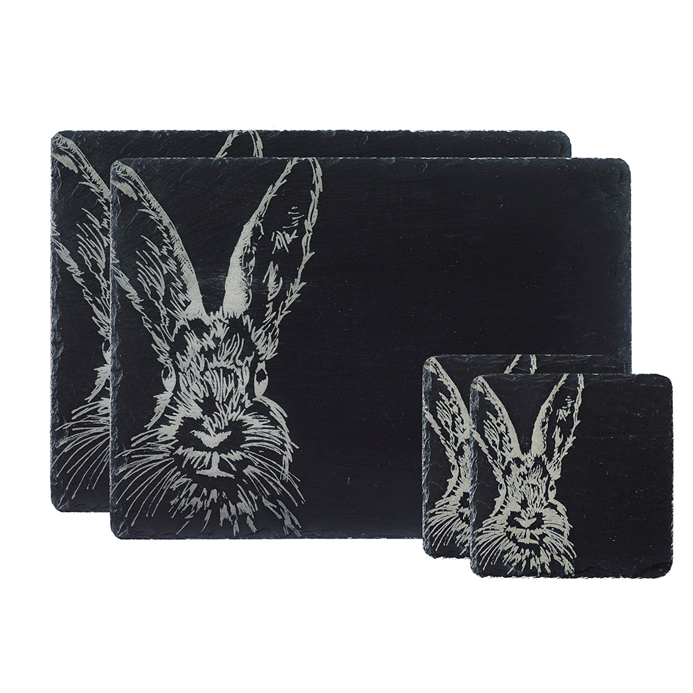 Hare Slate Coaster & Place Mat Set
