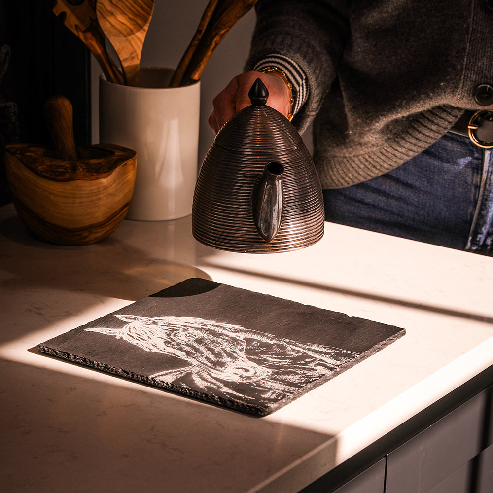 Horse Portrait Slate Pot Stand