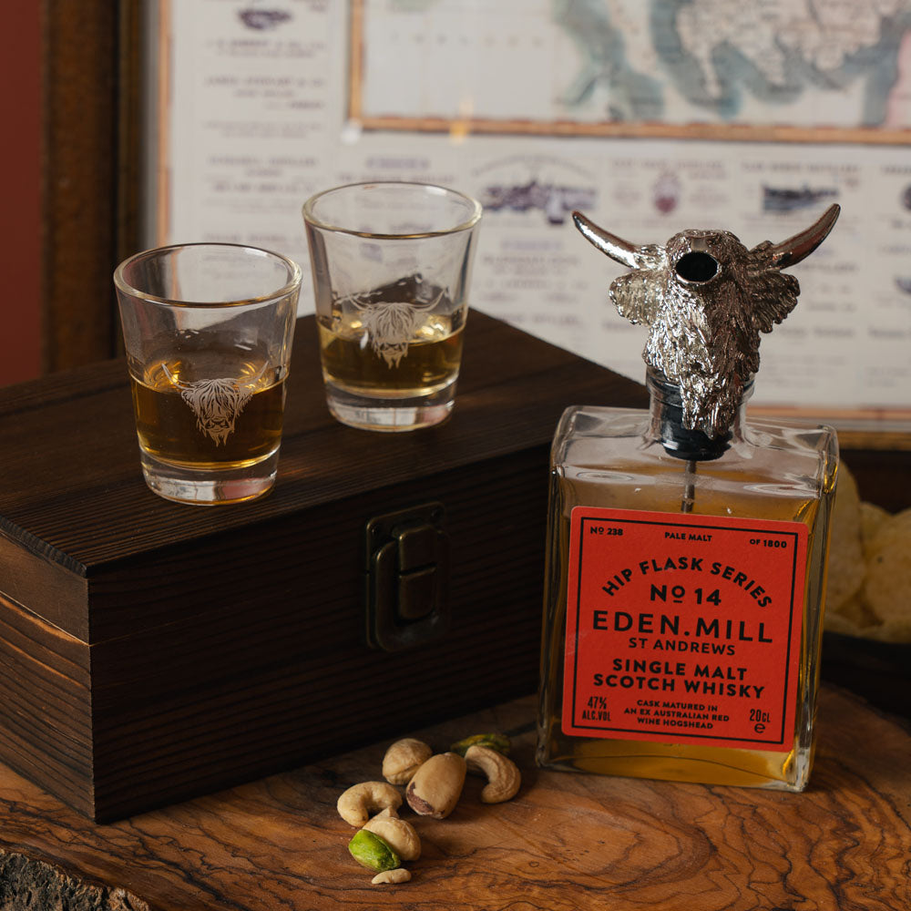 Highland Cow Drinks Pourer and Shot Glass Set