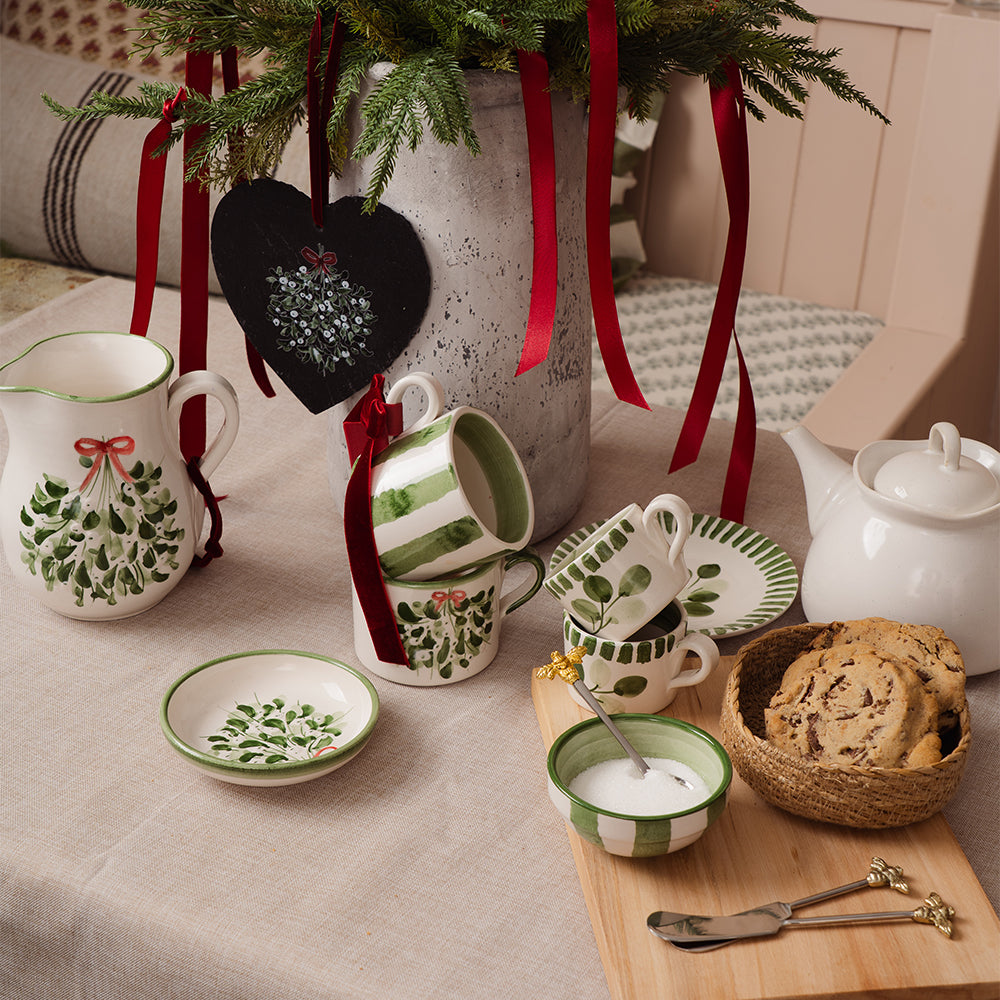 Mistletoe Large Heart Slate Decoration