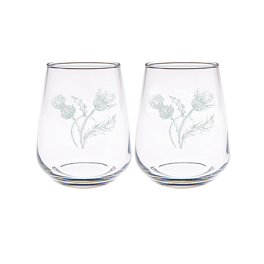 Thistle Trio Stemless Glasses - Set of 2