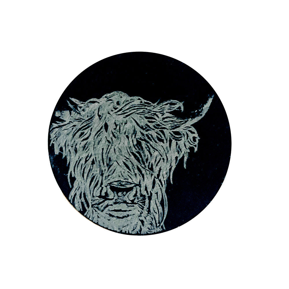 Highland Cow Slate Magnet