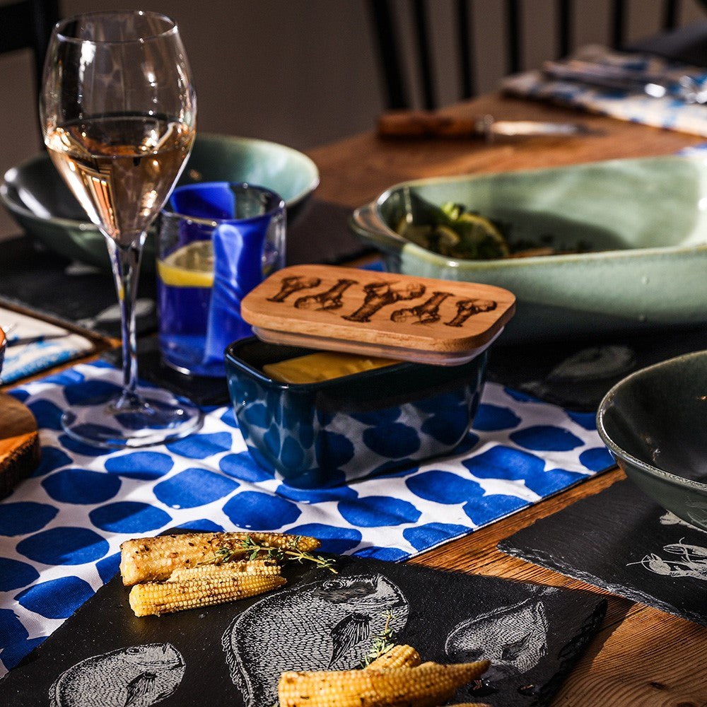 Lobster Repeat Blue Butter Dish