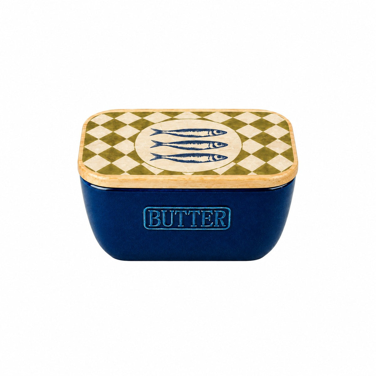 Blue Butter Dish - Sardines