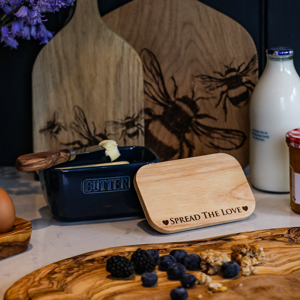 Spread The Love Blue Butter Dish