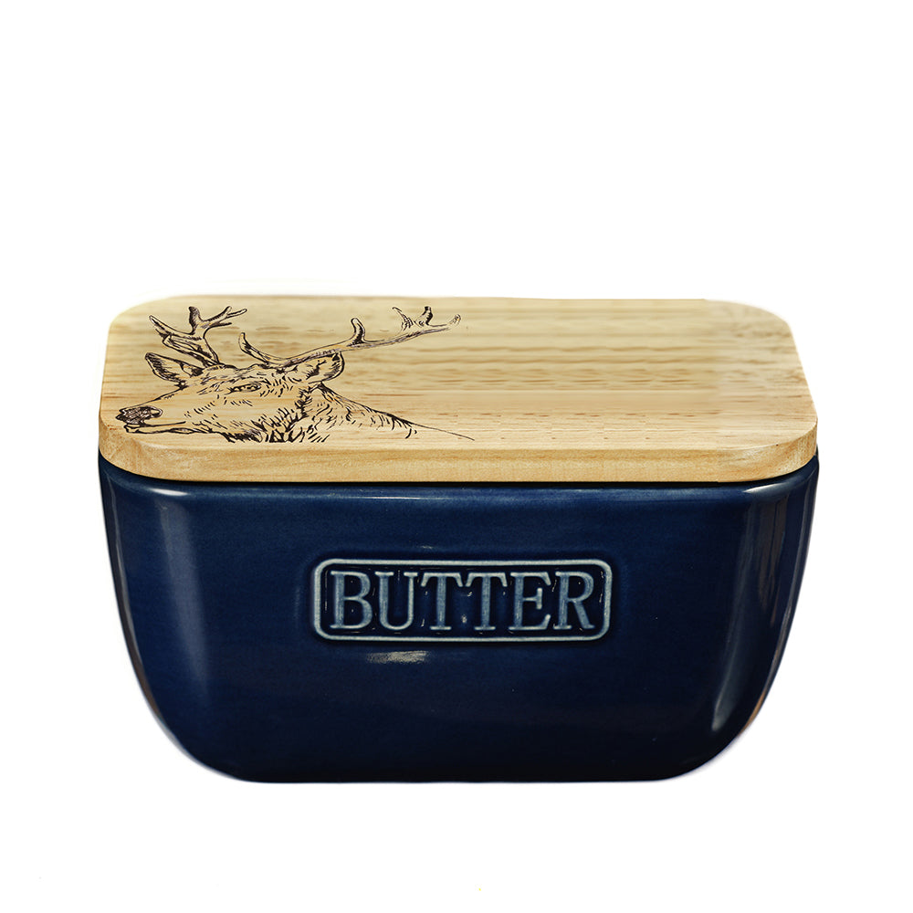 Stag Blue Butter Dish