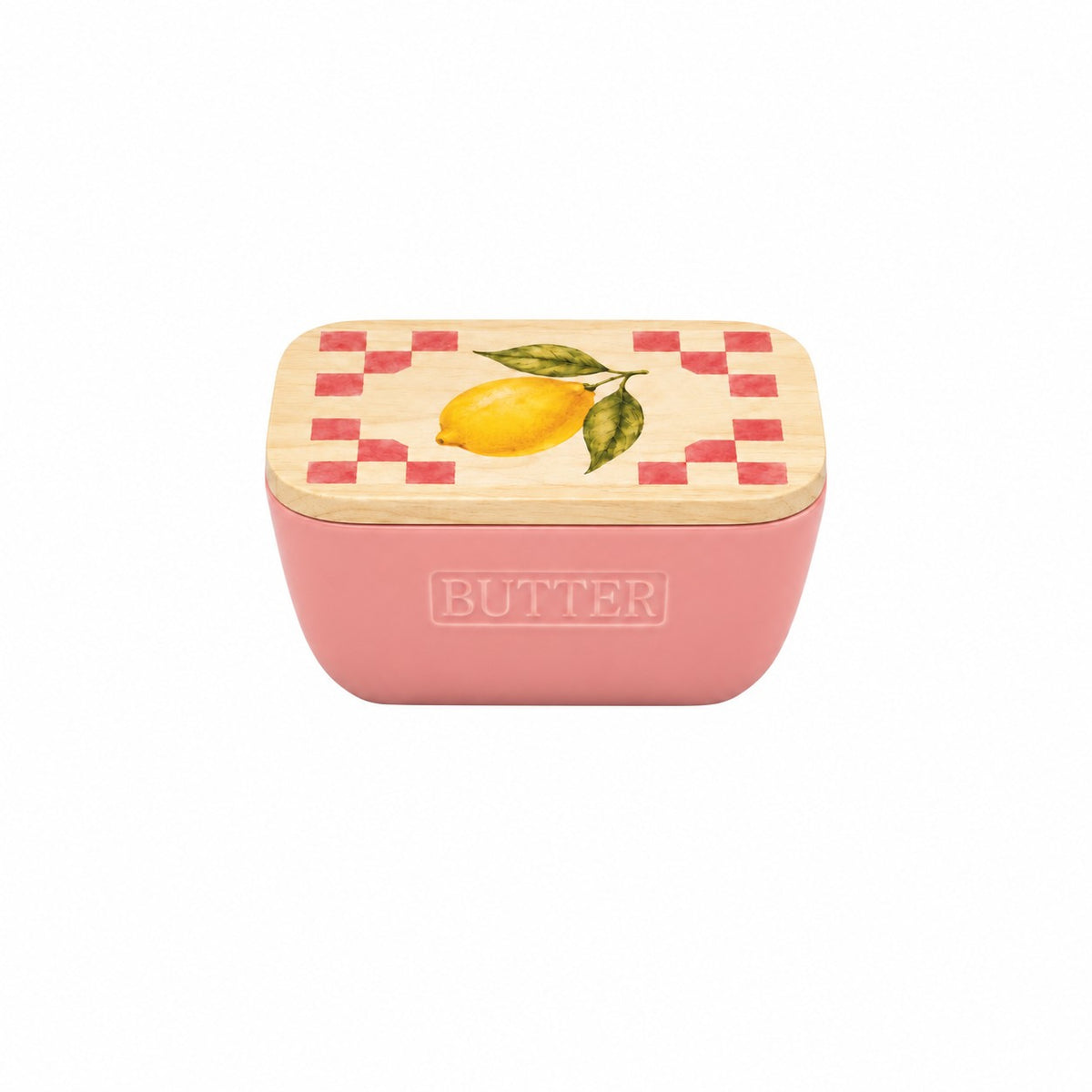 Pink Butter Dish - Lemon
