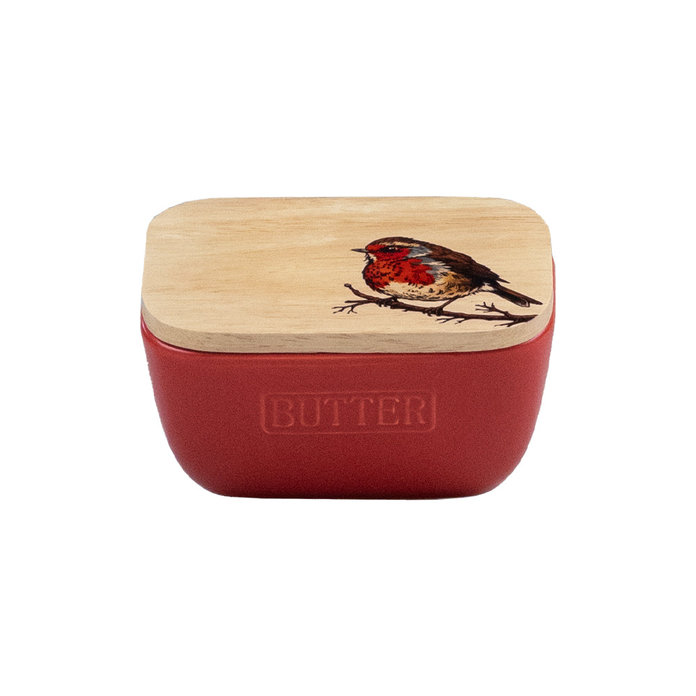 Robin Red Butter Dish