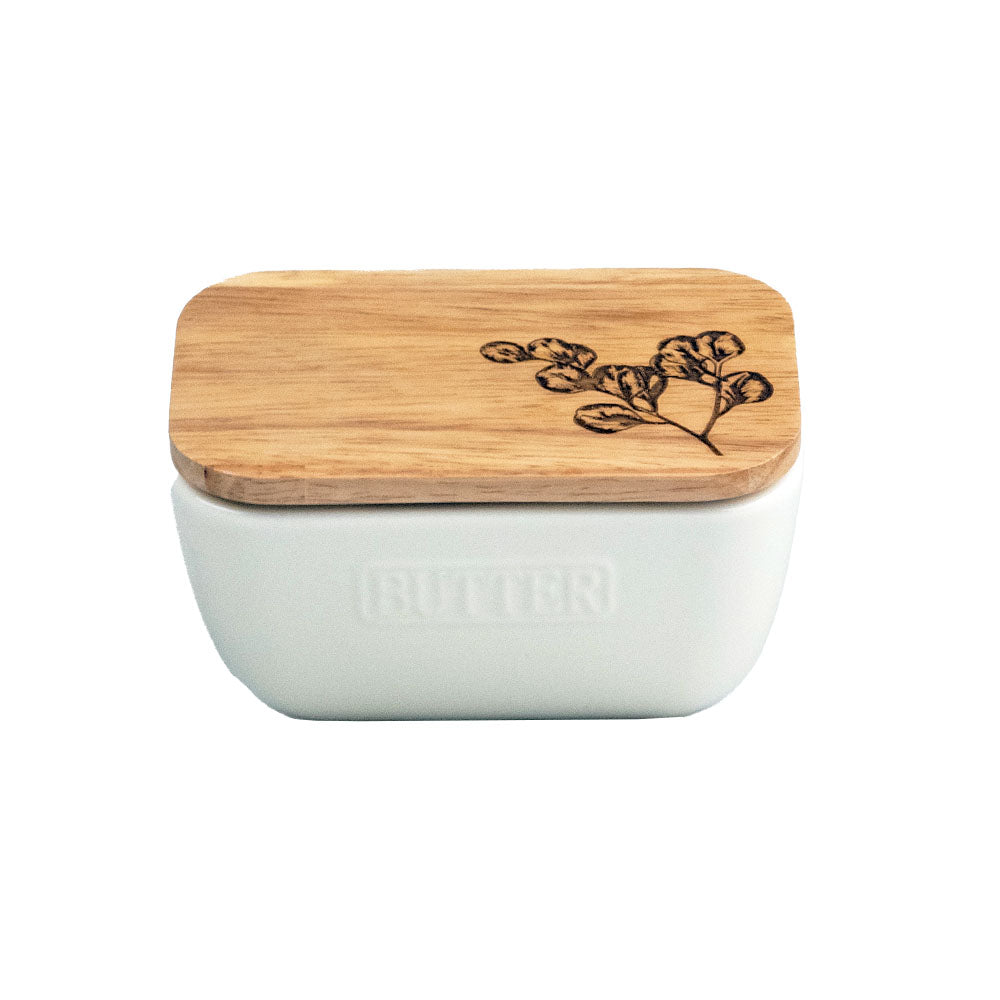 Flora White Butter Dish