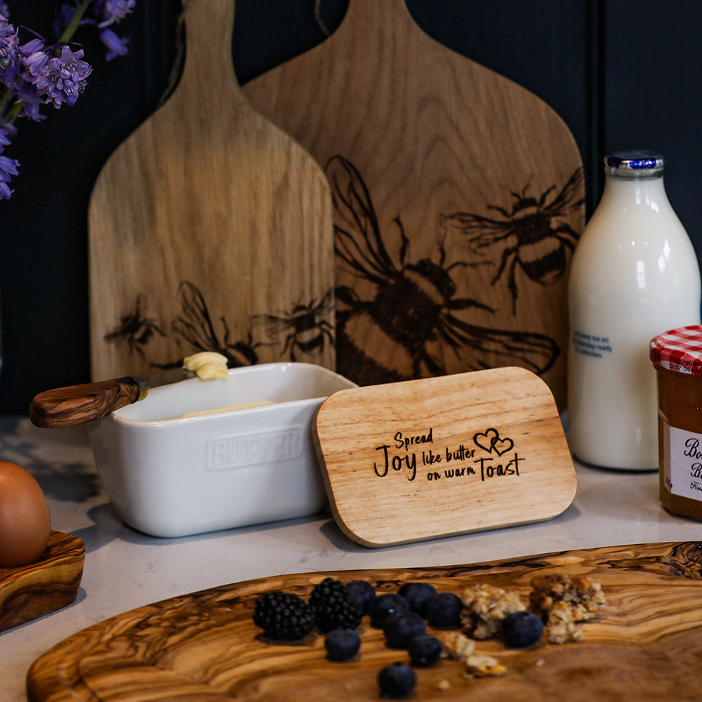 Spread Joy White Butter Dish