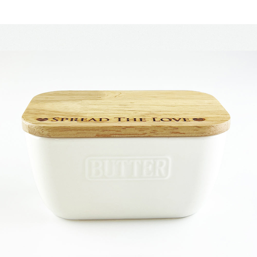 Spread The Love White Butter Dish