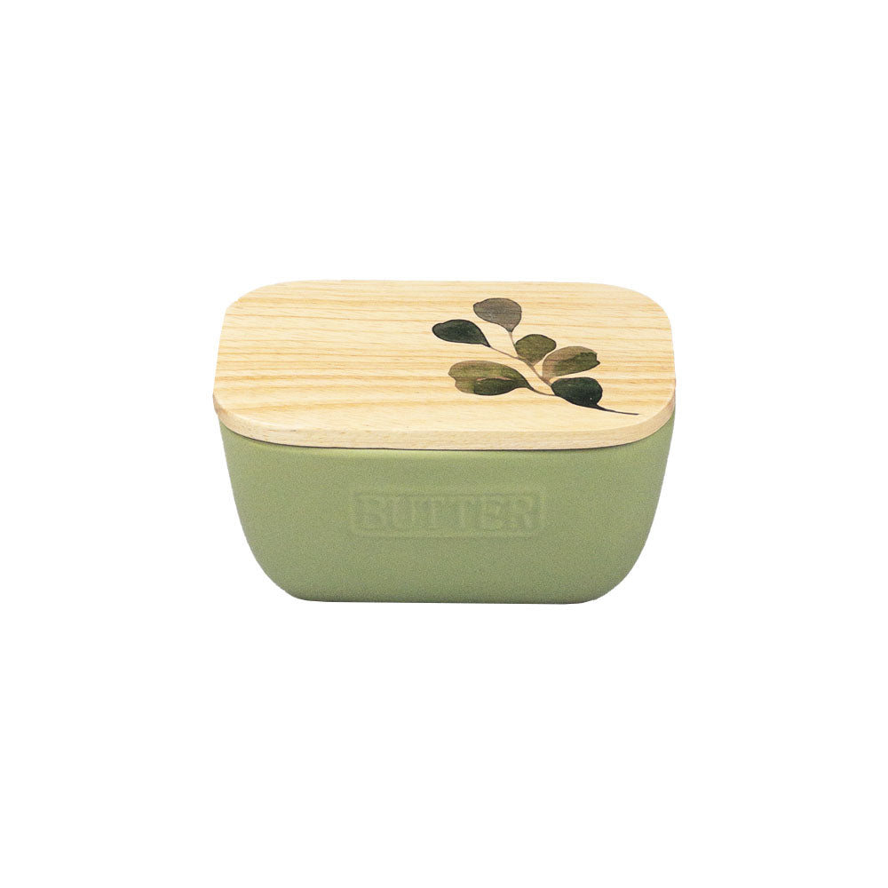 Green Flora Sage Green Butter Dish