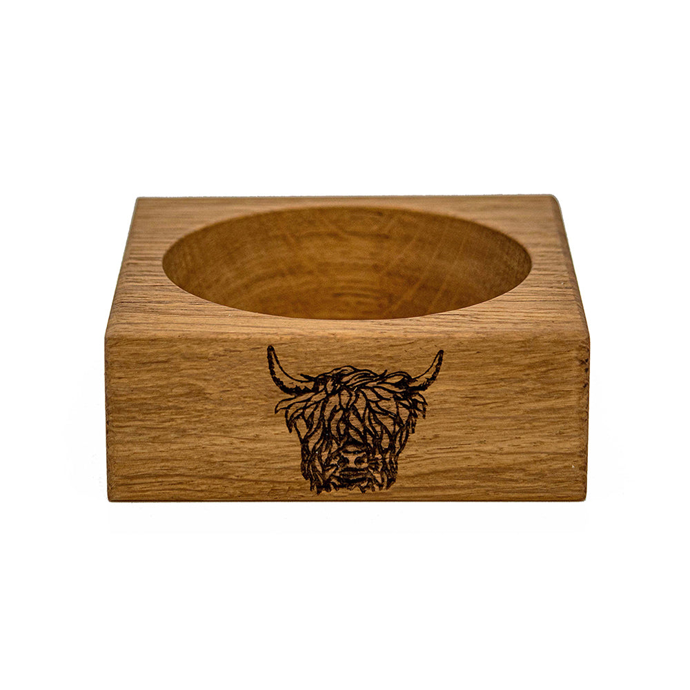 Highland Cow Oak Wine Bottle Coaster