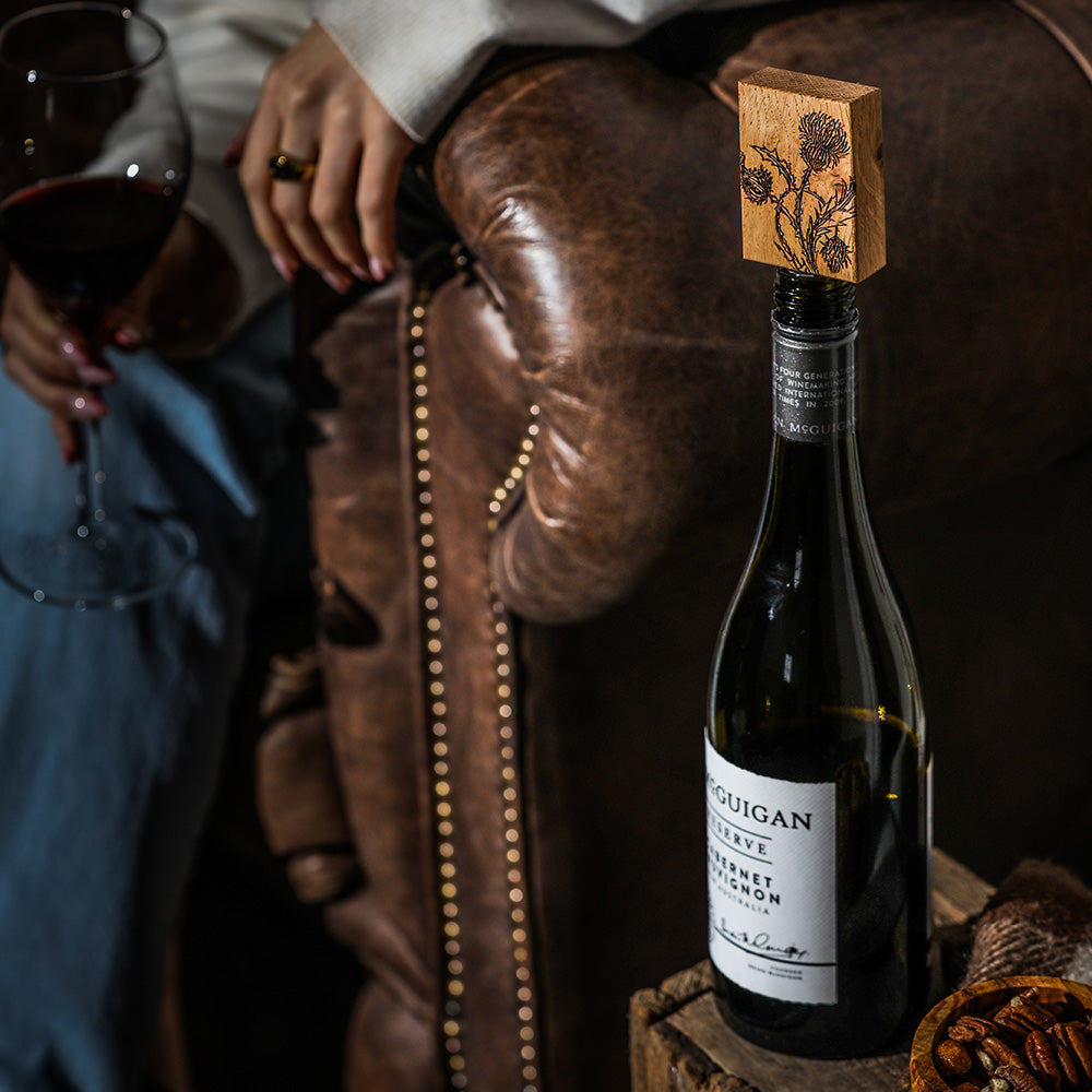 Thistle Trio Oak Bottle Stopper