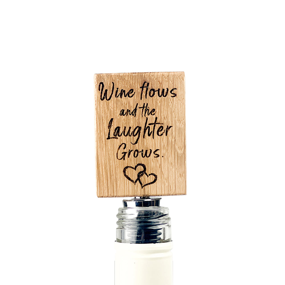 Home is Where the Wine Flows Oak Bottle Stopper