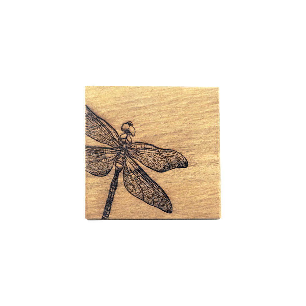 Dragonfly Single Oak Coaster