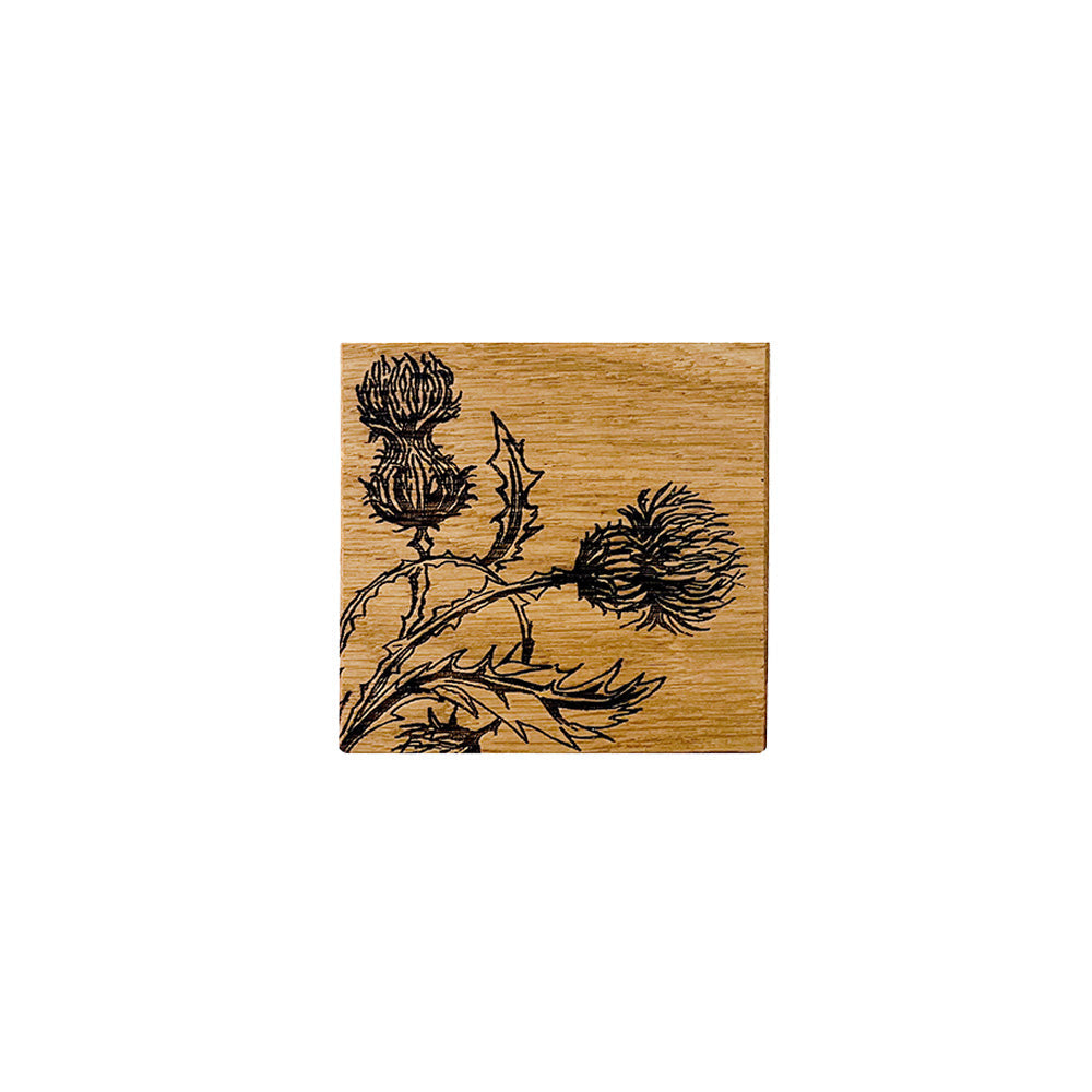 Thistle Trio Single Oak Coaster
