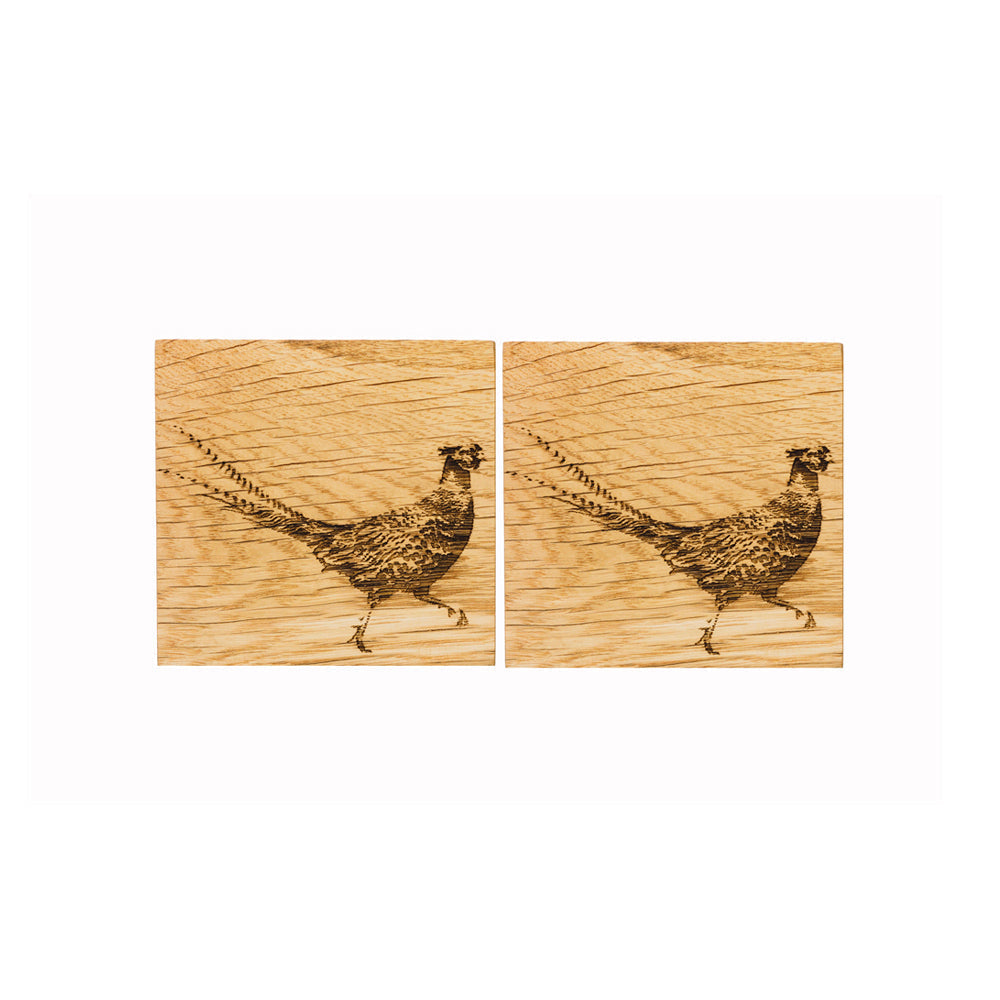 Pheasant Oak Coasters - Set of 2