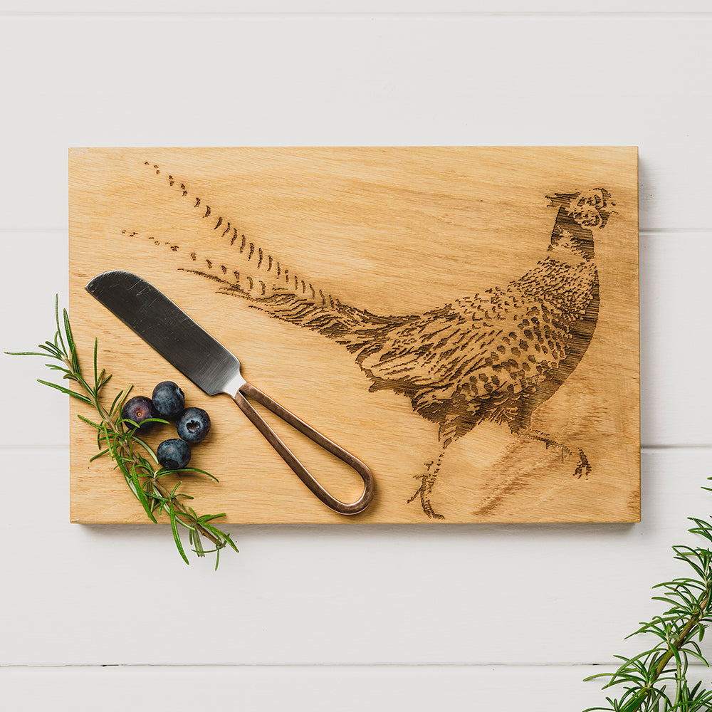 Pheasant Oak Cheese Board & Knife Set